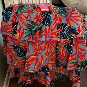 Women’s Tropical Print Tiered MIDI Skirt